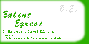 balint egresi business card